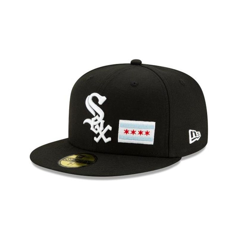 MLB Chicago White Sox Team Describe 59Fifty Fitted (CEN7782) - Black New Era Caps